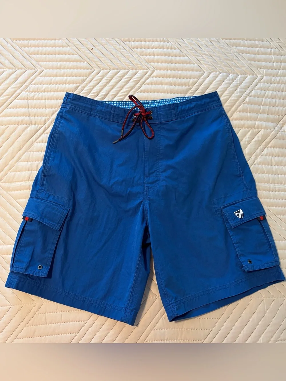 Cremieux- Men's Blue Cargo Swim Trunks Size M